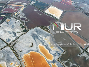 The colorful Salt Lake in Yuncheng, China, on September 26, 2024. (