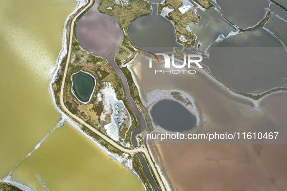 The colorful Salt Lake in Yuncheng, China, on September 26, 2024. 