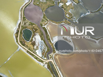 The colorful Salt Lake in Yuncheng, China, on September 26, 2024. (