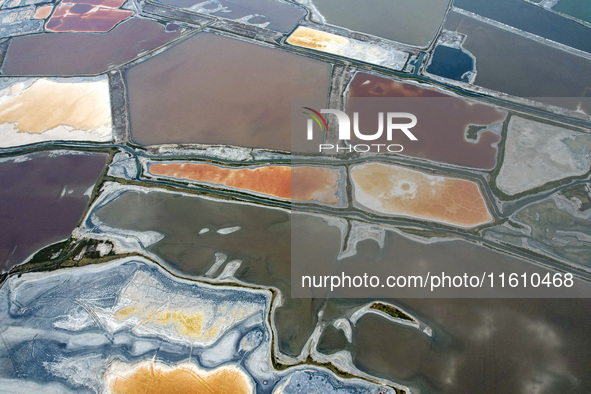 The colorful Salt Lake in Yuncheng, China, on September 26, 2024. 