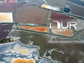 The colorful Salt Lake in Yuncheng, China, on September 26, 2024. (