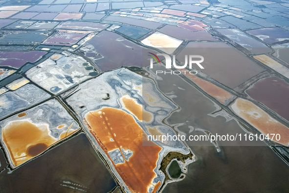 The colorful Salt Lake in Yuncheng, China, on September 26, 2024. 