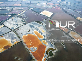 The colorful Salt Lake in Yuncheng, China, on September 26, 2024. (