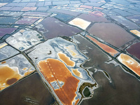 The colorful Salt Lake in Yuncheng, China, on September 26, 2024. (