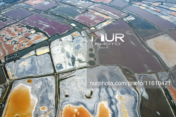 The colorful Salt Lake in Yuncheng, China, on September 26, 2024. 