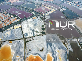 The colorful Salt Lake in Yuncheng, China, on September 26, 2024. (