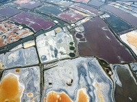 The colorful Salt Lake in Yuncheng, China, on September 26, 2024. (