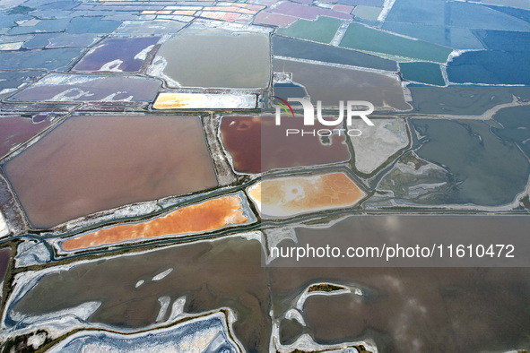 The colorful Salt Lake in Yuncheng, China, on September 26, 2024. 