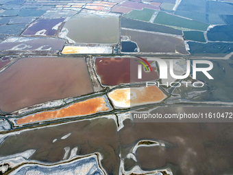 The colorful Salt Lake in Yuncheng, China, on September 26, 2024. (