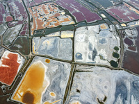 The colorful Salt Lake in Yuncheng, China, on September 26, 2024. (