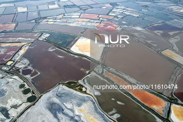 The colorful Salt Lake in Yuncheng, China, on September 26, 2024. 