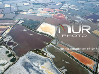 The colorful Salt Lake in Yuncheng, China, on September 26, 2024. (