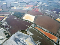 The colorful Salt Lake in Yuncheng, China, on September 26, 2024. (