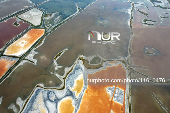 The colorful Salt Lake in Yuncheng, China, on September 26, 2024. 