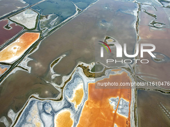 The colorful Salt Lake in Yuncheng, China, on September 26, 2024. (