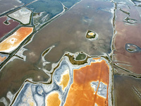 The colorful Salt Lake in Yuncheng, China, on September 26, 2024. (