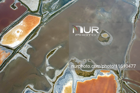 The colorful Salt Lake in Yuncheng, China, on September 26, 2024. 