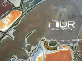 The colorful Salt Lake in Yuncheng, China, on September 26, 2024. (