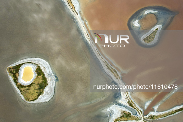 The colorful Salt Lake in Yuncheng, China, on September 26, 2024. 