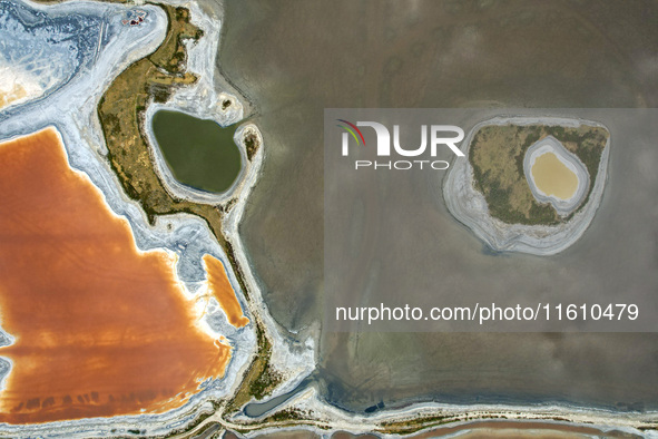 The colorful Salt Lake in Yuncheng, China, on September 26, 2024. 