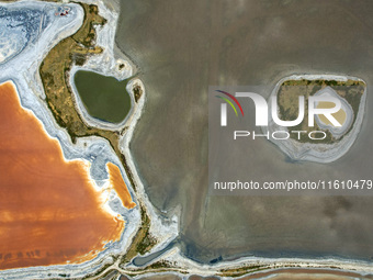 The colorful Salt Lake in Yuncheng, China, on September 26, 2024. (