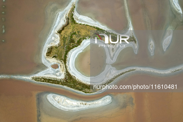 The colorful Salt Lake in Yuncheng, China, on September 26, 2024. 