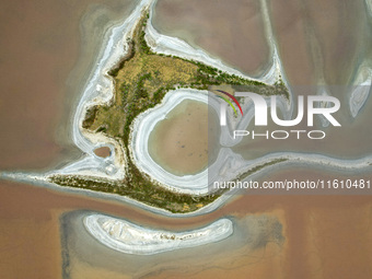 The colorful Salt Lake in Yuncheng, China, on September 26, 2024. (