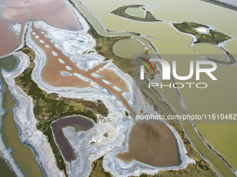 The colorful Salt Lake in Yuncheng, China, on September 26, 2024. (