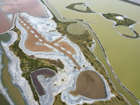 The colorful Salt Lake in Yuncheng, China, on September 26, 2024. (