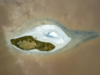 The colorful Salt Lake in Yuncheng, China, on September 26, 2024. (