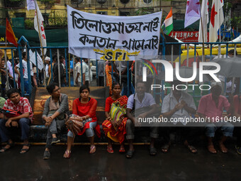 Various Left Front student organizations hold a protest demonstration in Kolkata, India, on September 26, 2024, against the rape and murder...