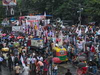 Various Left Front student organizations hold a protest demonstration in Kolkata, India, on September 26, 2024, against the rape and murder...