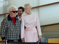 Pedro Almodovar, Tilda Swinton, Victoria Luengo, Raul Arevalo, Juan Diego Botto, and Melina Matthews attend the Photocall for ''La Habitacio...