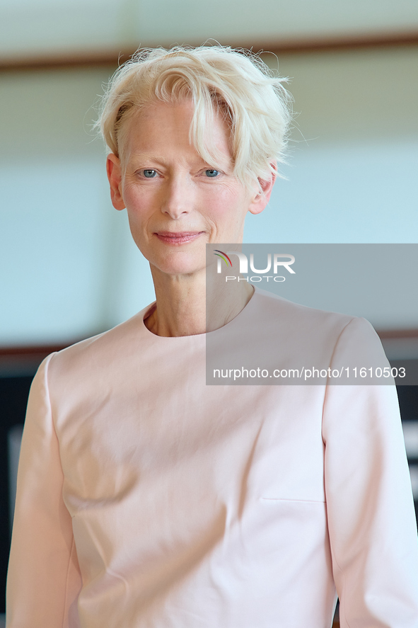 Tilda Swinton attends the Photocall for ''La Habitacion de al lado'' during the 72nd San Sebastian International Film Festival in San Sebast...