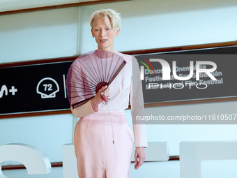 Tilda Swinton attends the Photocall for ''La Habitacion de al lado'' during the 72nd San Sebastian International Film Festival in San Sebast...