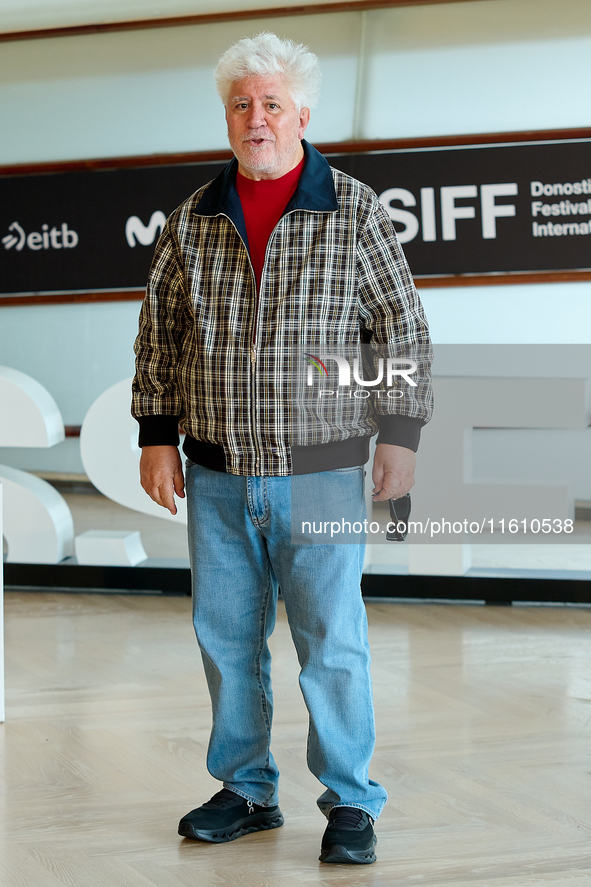 Pedro Almodovar attends the Photocall La Habitacion de al lado during the 72nd San Sebastian International Film Festival in San Sebastian, S...