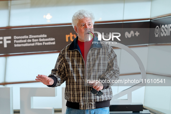 Pedro Almodovar attends the Photocall La Habitacion de al lado during the 72nd San Sebastian International Film Festival in San Sebastian, S...