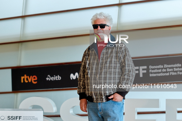 Pedro Almodovar attends the Photocall La Habitacion de al lado during the 72nd San Sebastian International Film Festival in San Sebastian, S...