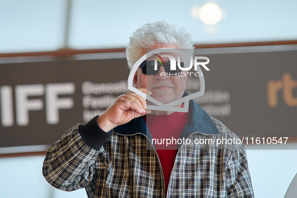 Pedro Almodovar attends the Photocall La Habitacion de al lado during the 72nd San Sebastian International Film Festival in San Sebastian, S...