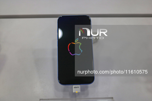 Apple's latest iPhone 16 series is displayed for sale at Master Arts Shop in Srinagar, Jammu and Kashmir, on September 26, 2024. According t...