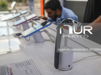 An Apple Watch Series 10 is displayed for sale at Master Arts Shop in Srinagar, Jammu and Kashmir, on September 26, 2024. According to Apple...