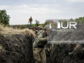 Servicemen of the 65th Separate Mechanized Brigade of the Armed Forces of Ukraine undergo combat cohesion in Ukraine, on September 12, 2024....