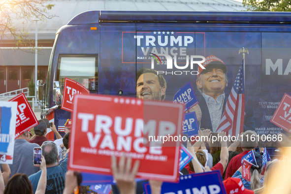 Trump Team bus in Waukesha, Wisconsin, on September 25, 2024. 