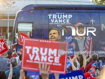 Trump Team bus in Waukesha, Wisconsin, on September 25, 2024. (