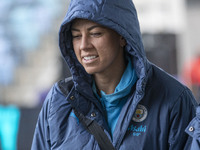 Alanna Kennedy #14 of Manchester City W.F.C. arrives at the Joie Stadium during the UEFA Women's Champions League Second Round 2nd Leg match...