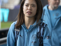 Yui Hasegawa #25 of Manchester City W.F.C. arrives at the Joie Stadium during the UEFA Women's Champions League Second Round 2nd Leg match b...