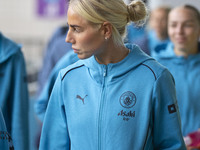 Alex Greenwood #5 of Manchester City W.F.C. arrives at the Joie Stadium during the UEFA Women's Champions League Second Round 2nd Leg match...