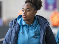 Khiara Keating #35 (GK) of Manchester City W.F.C. arrives at the Joie Stadium during the UEFA Women's Champions League Second Round 2nd Leg...