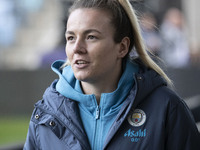 Lauren Hemp #11 of Manchester City W.F.C. arrives at the Joie Stadium during the UEFA Women's Champions League Second Round 2nd Leg match be...