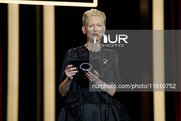 Tilda Swinton attends the Donostia Award for La Habitacion de al lado during the 72nd San Sebastian International Film Festival in San Sebas...